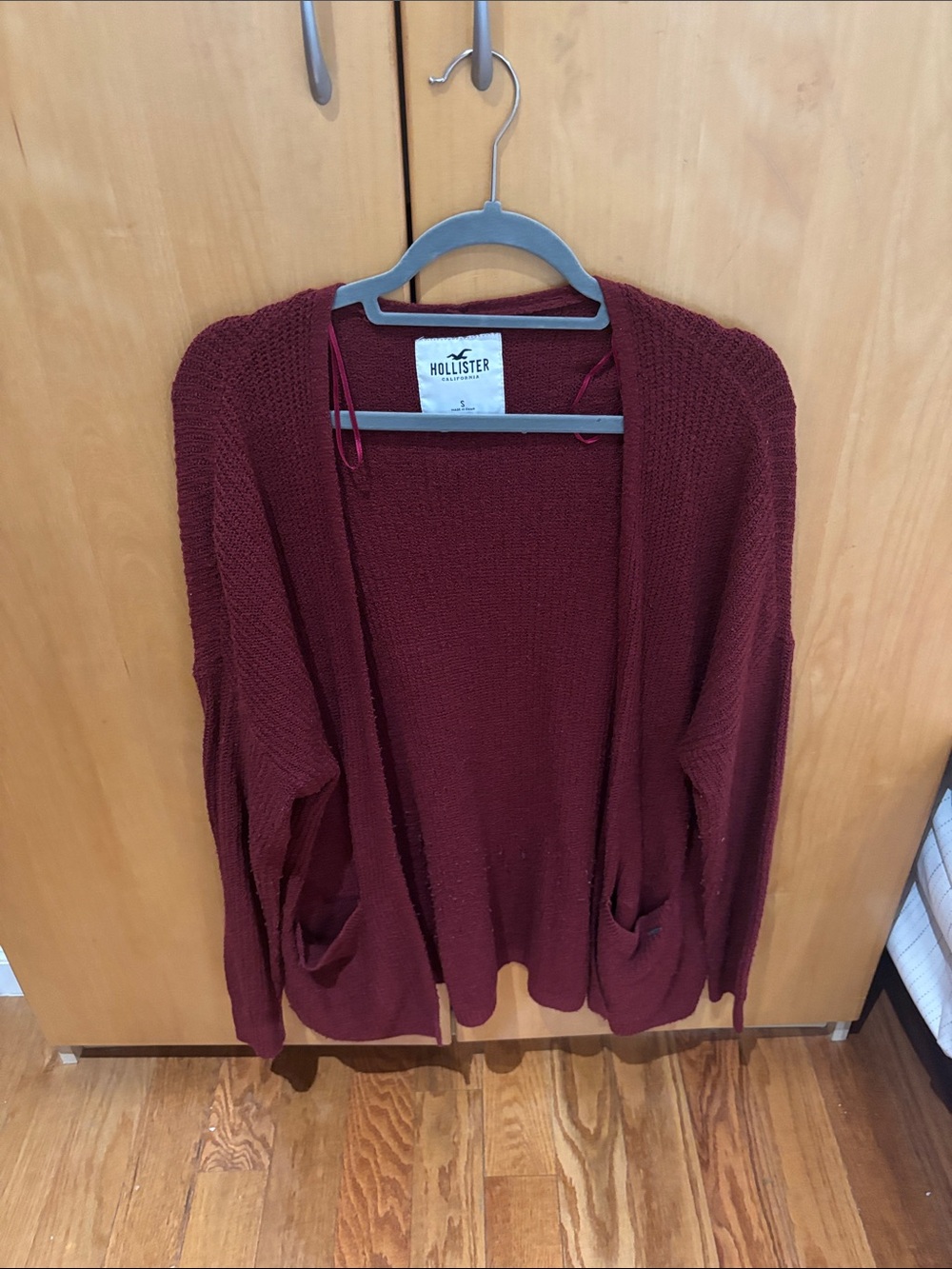 Hollister Open-Front Cardigan Sweater - Wine
